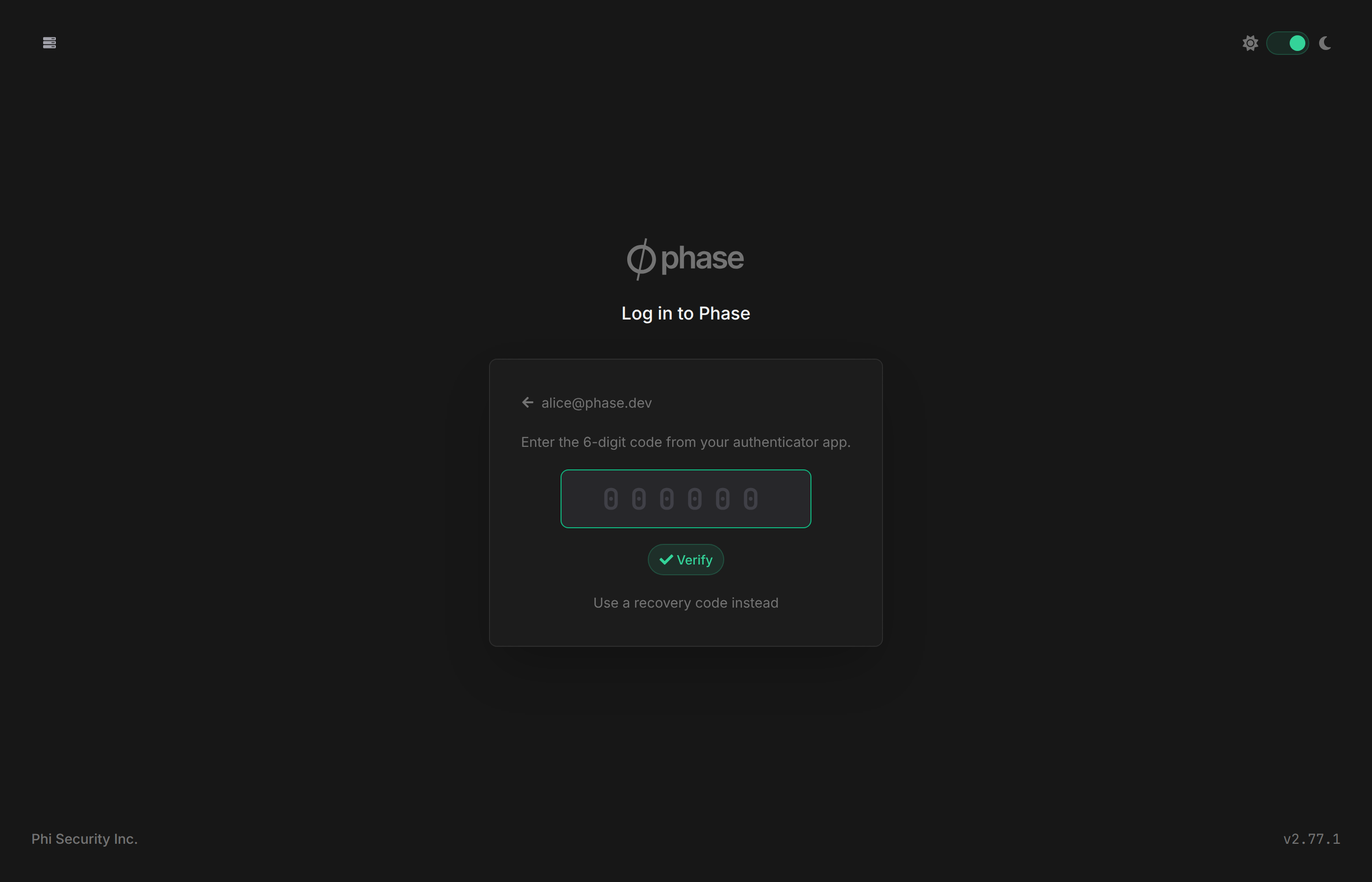 2FA challenge at sign-in