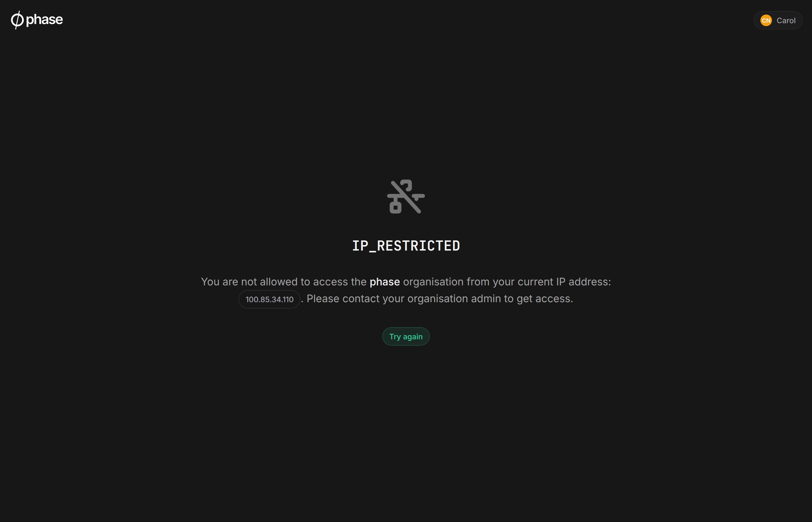user-account-phase-console-access-denied