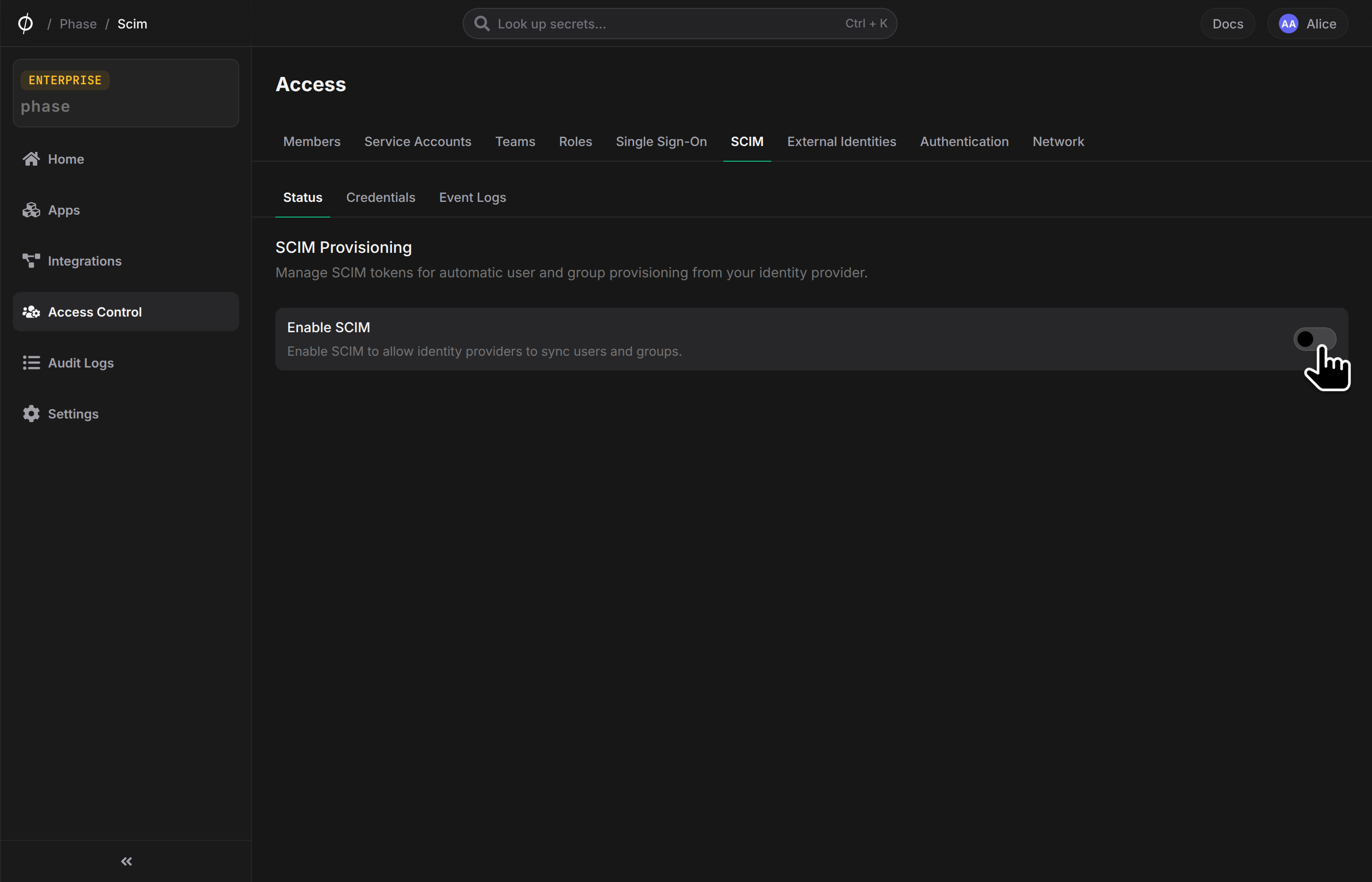 SCIM page