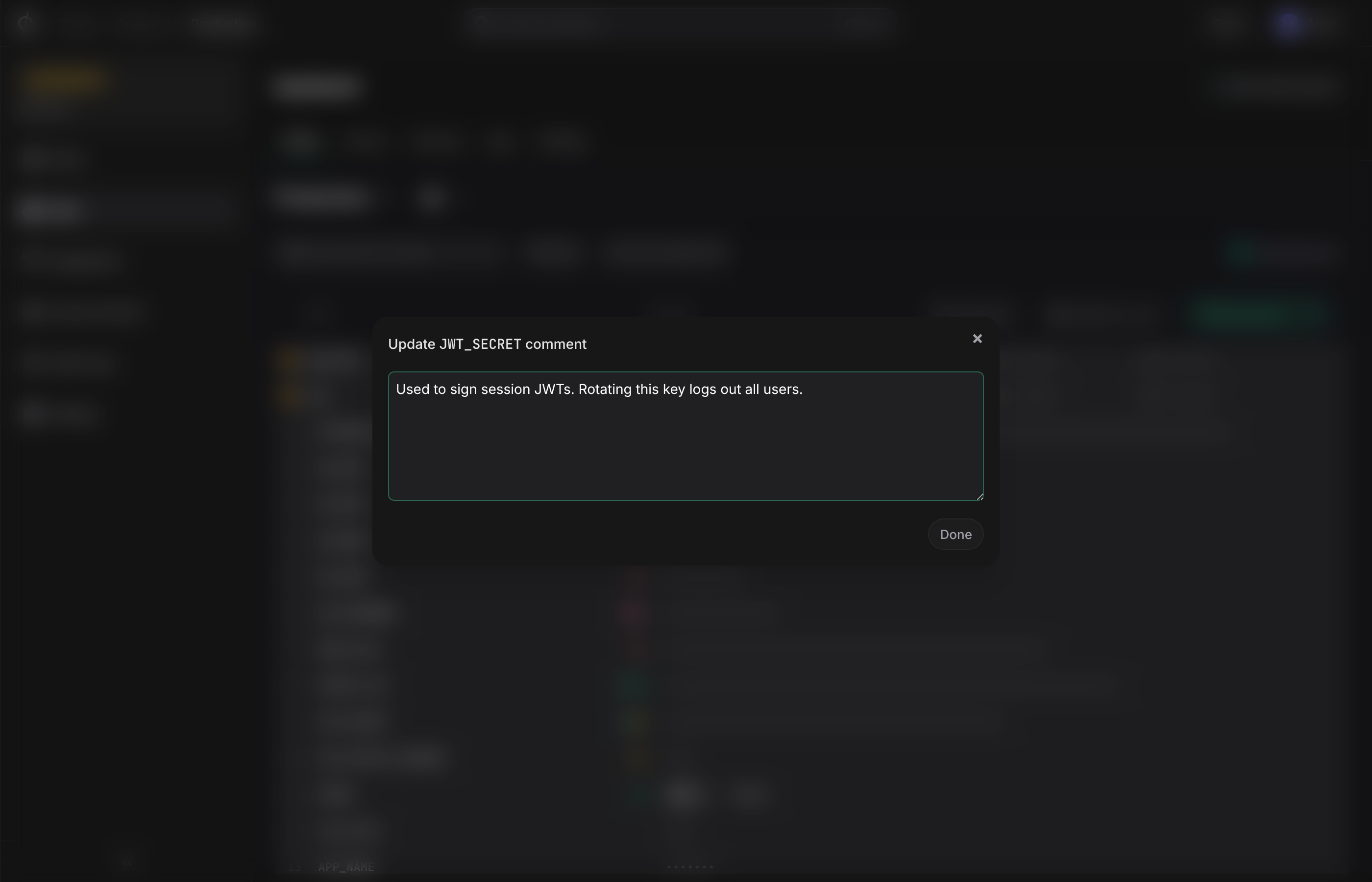 edit secret comment