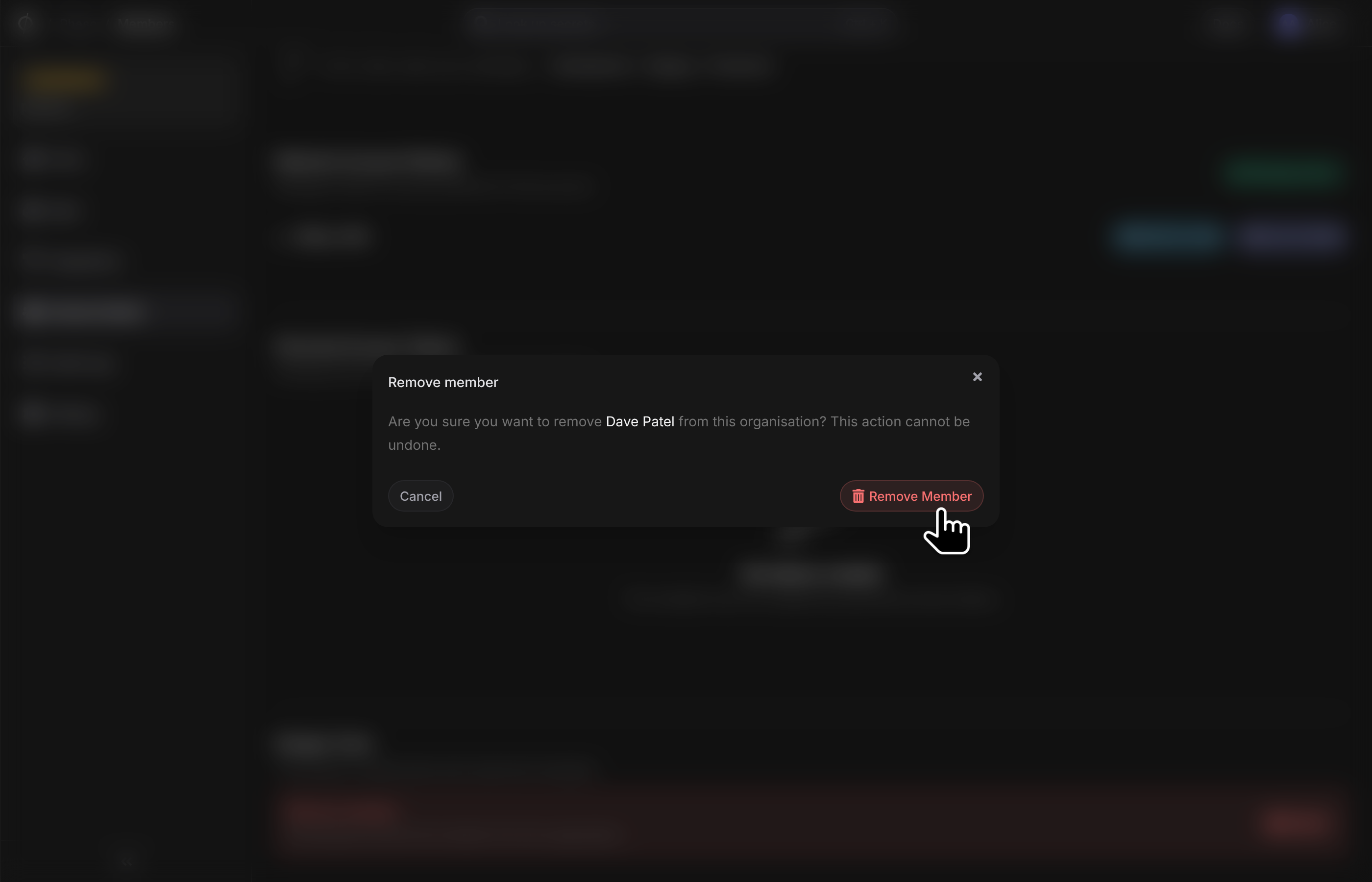 Confirm member removal