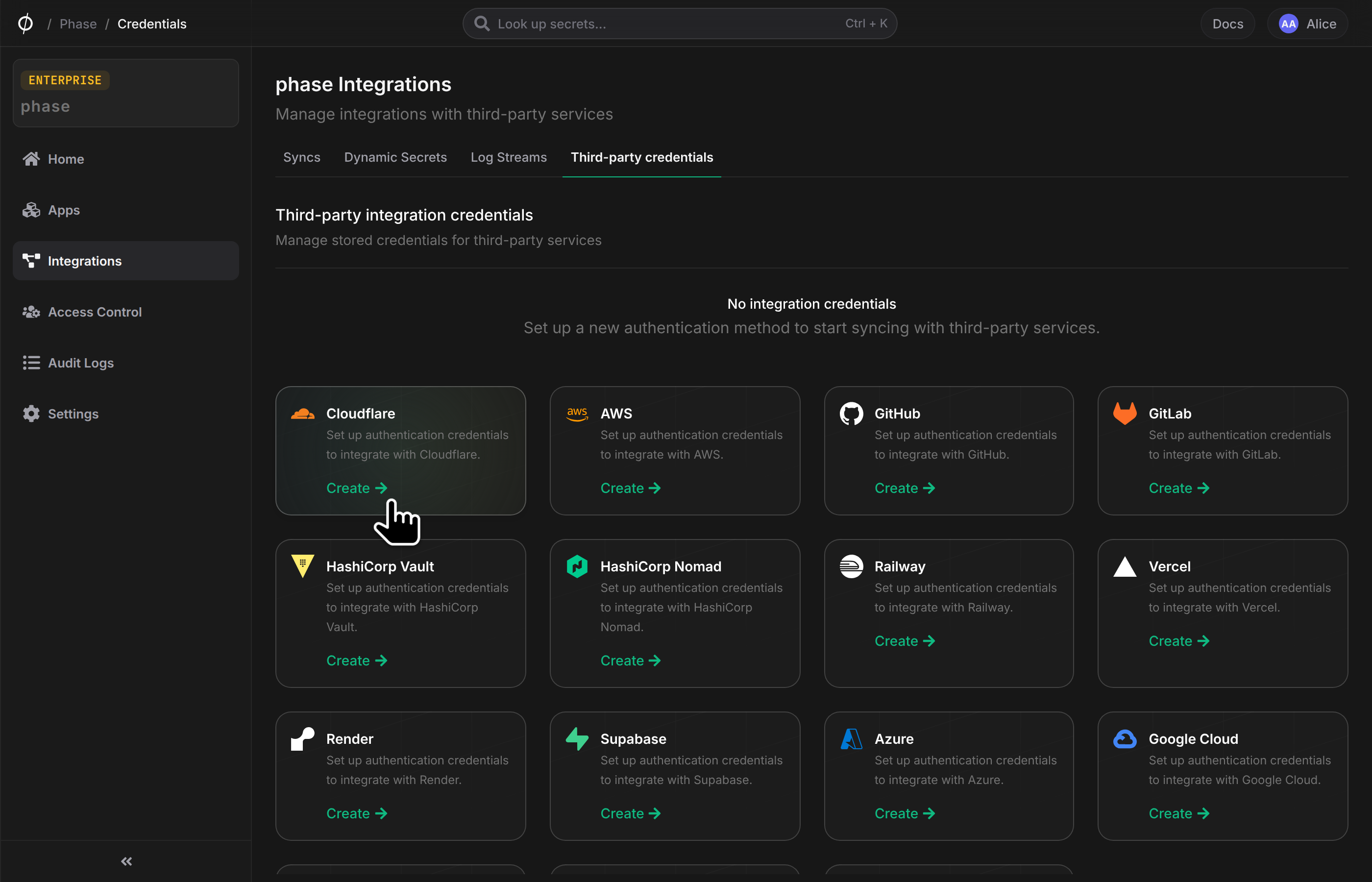 Create Cloudflare credentials