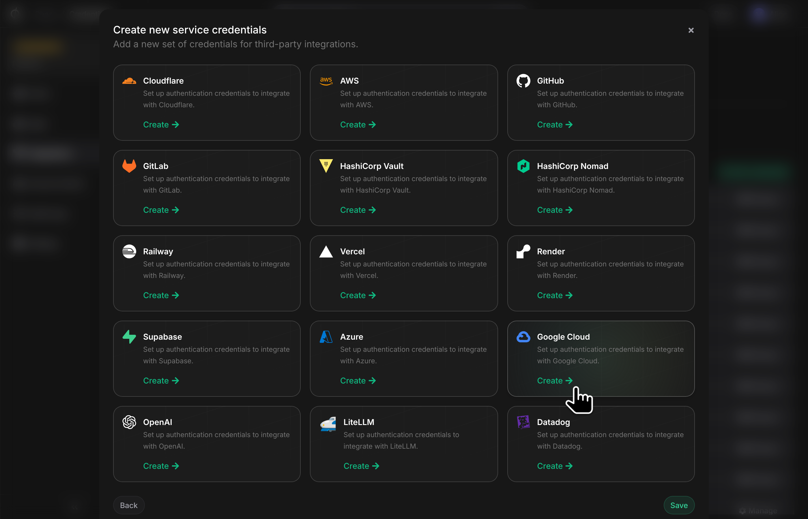 Select Google Cloud