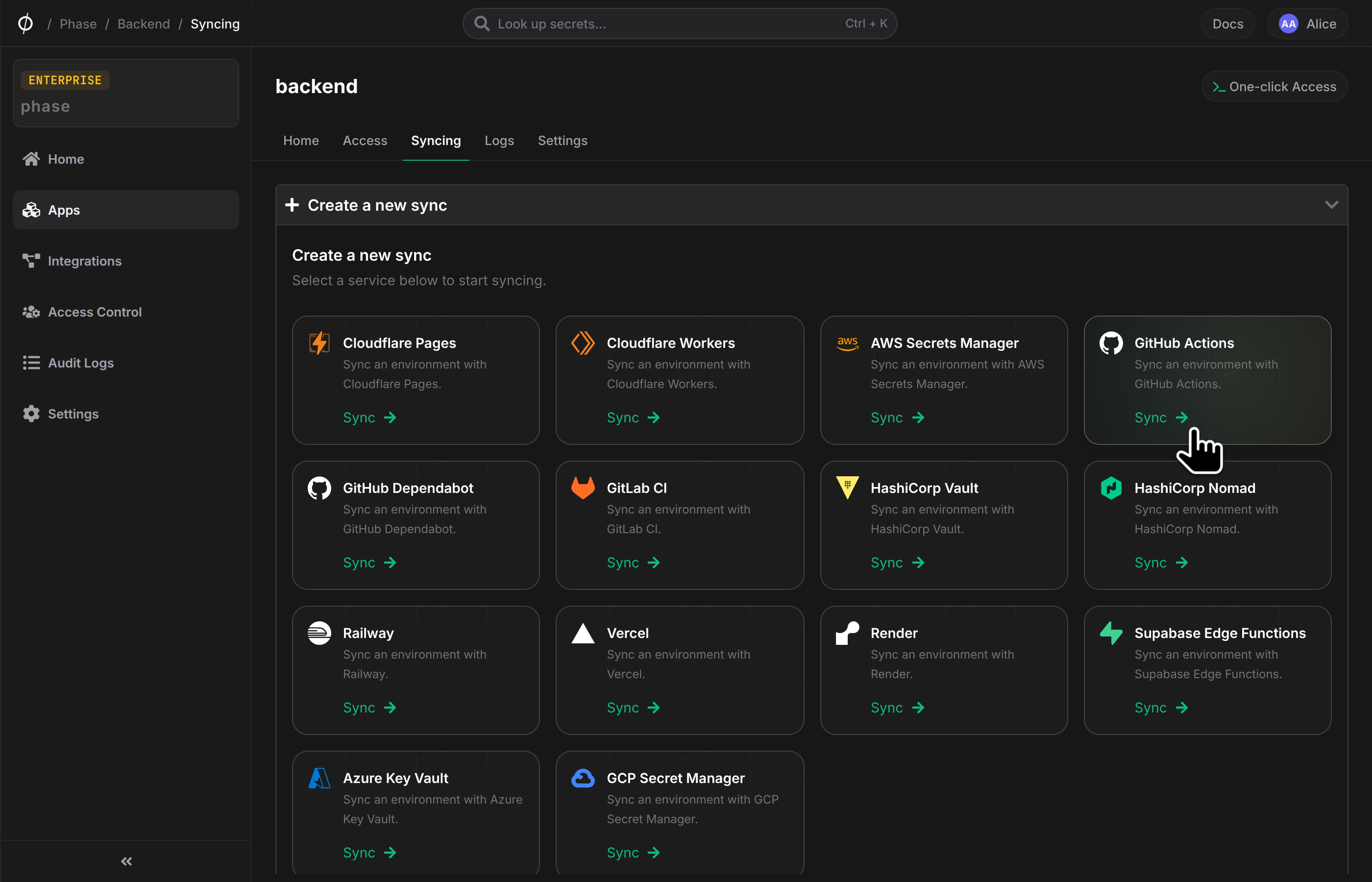 Create a new sync button