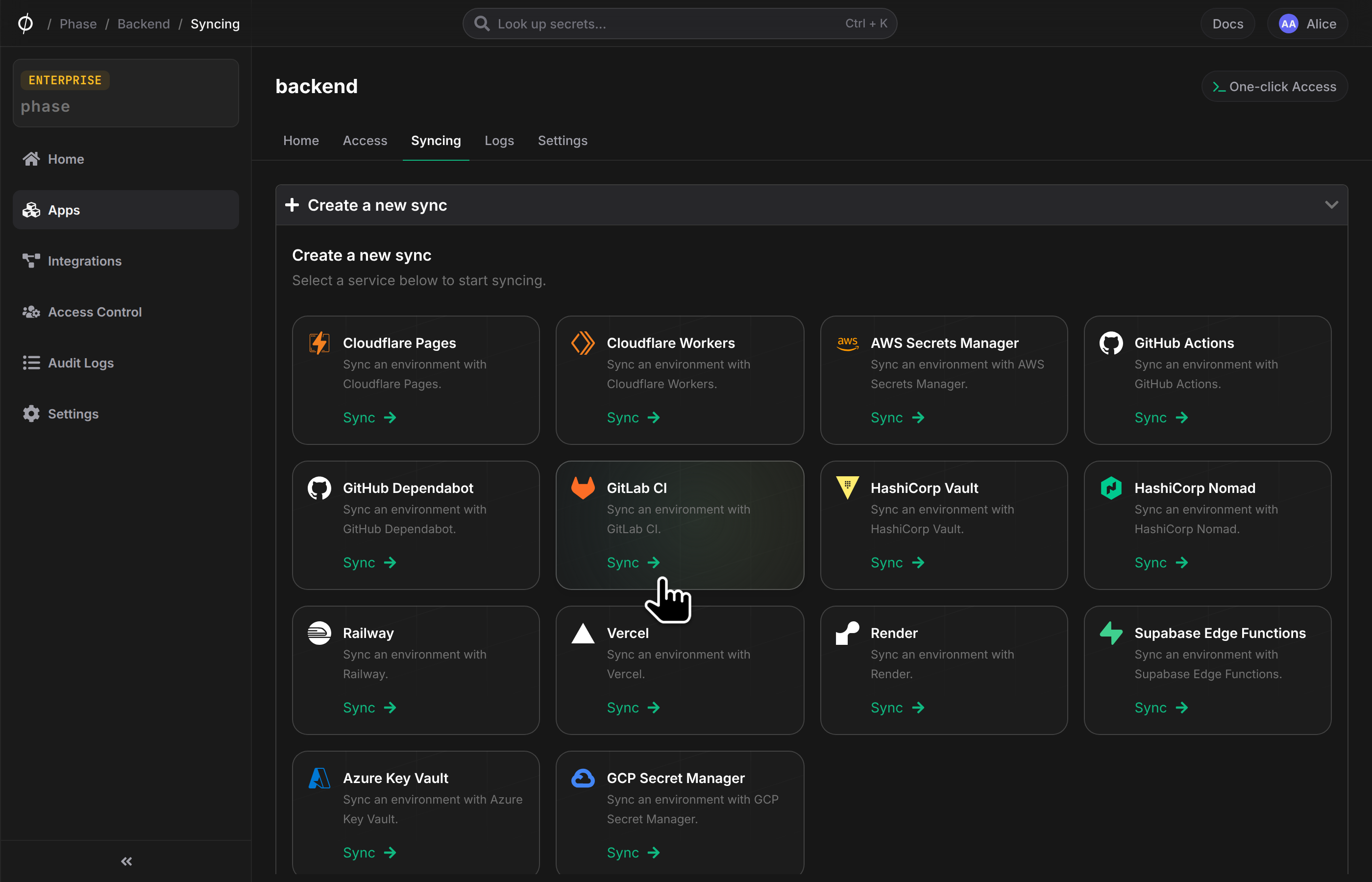 Create a new sync button